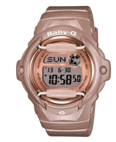 Shop Baby-g Women's Digital Beige Resin Strap Watch 43x46mm Bg169g-4