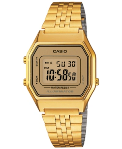 Shop Casio Women's Digital Vintage Gold-tone Stainless Steel Bracelet Watch 39x39mm La680wga-9mv