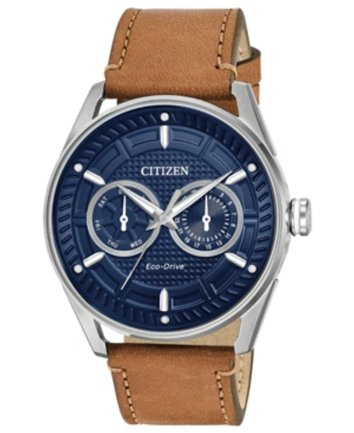 Shop Citizen Drive From  Eco-drive Men's Brown Leather Strap Watch 42mm