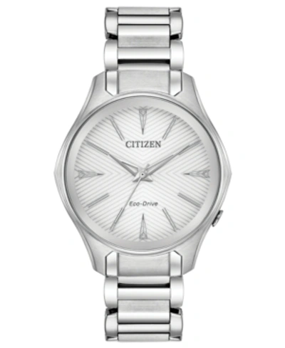 Shop Citizen Eco-drive Women's Silhouette Stainless Steel Bracelet Watch 35mm In Silver