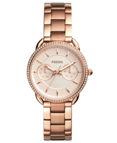 Shop Fossil Women's Tailor Rose Gold-tone Stainless Steel Bracelet Watch 35mm