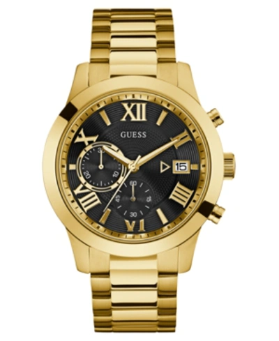 Shop Guess Men's Chronograph Gold-tone Stainless Steel Bracelet Watch 45mm