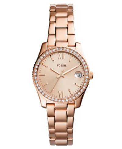Fossil Women's Scarlette Rose Gold-tone Stainless Steel Bracelet Watch 32mm In Rose Gold