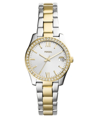 Shop Fossil Women's Scarlette Two-tone Stainless Steel Bracelet Watch 32mm