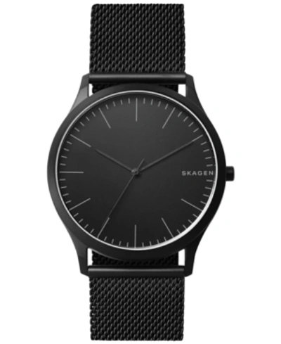 Shop Skagen Men's Jorn Black Stainless Steel Mesh Bracelet Watch 41mm