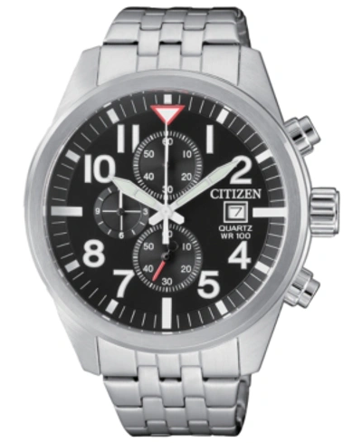 Shop Citizen Men's Chronograph Stainless Steel Bracelet Watch 43mm In Silver