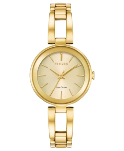 Citizen Women's Eco-drive Axiom Gold-tone Stainless Steel Bracelet Watch 28mm In Gold