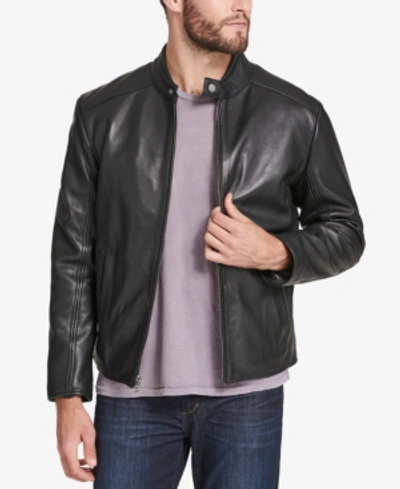 Shop Marc New York Men's Leather Moto Jacket, Created For Macy's In Black