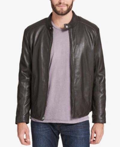 Marc New York Men's Leather Moto Jacket, Created For Macy's In Espresso