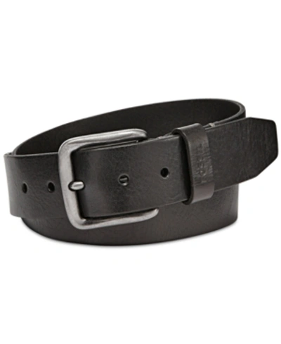 Shop Fossil Brody Leather Belt In Black