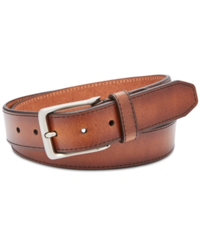 Shop Fossil Men's Griffin Leather Belt In Cordovan
