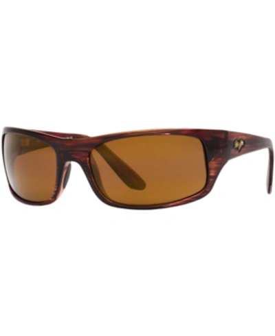 Shop Maui Jim Peahi Polarized Sunglasses, 202 In Brown/brown