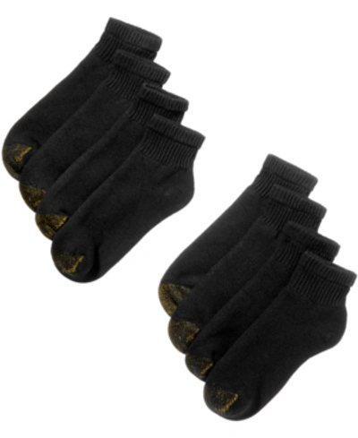 Shop Gold Toe Men's 8-pack Athletic Quarter Socks In Black