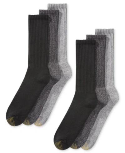 Shop Gold Toe Men's 6-pack Casual Harrington Socks In Grey Asst.