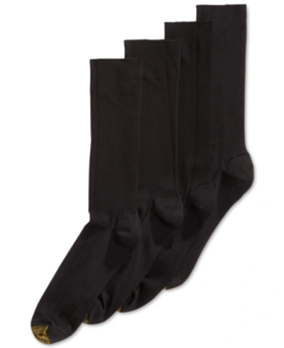 Shop Gold Toe Men's Bonus 4-pack Dress Metropolitan Crew Socks In Black