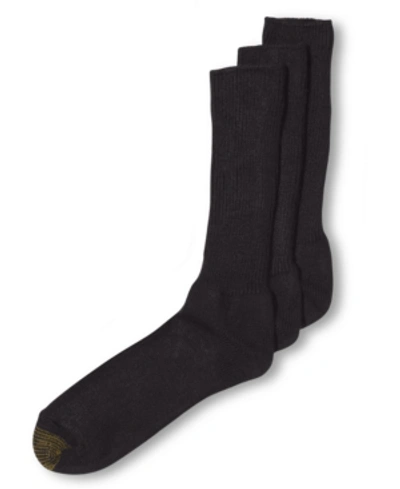 Shop Gold Toe Men's 3- Pack Casual Acrylic Fluffie Socks In Black