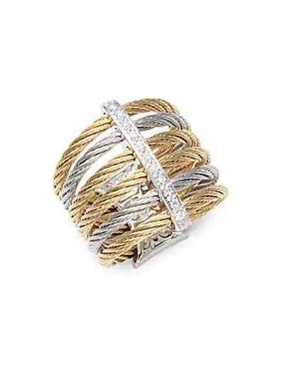 Shop Alor 18k Gold & Stainless Steel Diamond Midi Ring