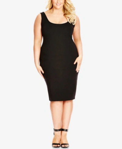 Shop City Chic Plus Size Sleeveless Bodycon Dress In Black