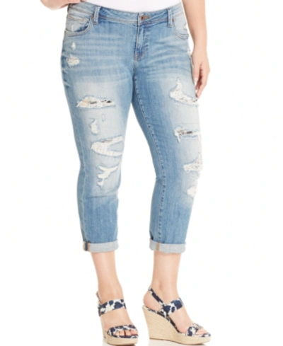 Shop Lucky Brand Jeans Trendy Plus Size Ripped Boyfriend Jeans In San Marcos