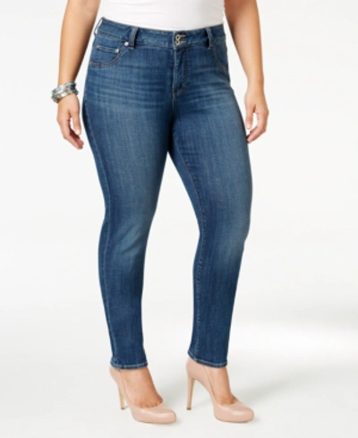 Shop Lucky Brand Trendy Plus Size Emma Straight-leg Jeans In Medium Blue