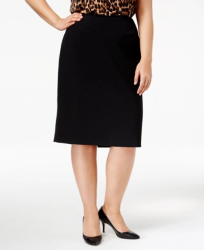 Shop Anne Klein Plus Size Pencil Skirt In Black