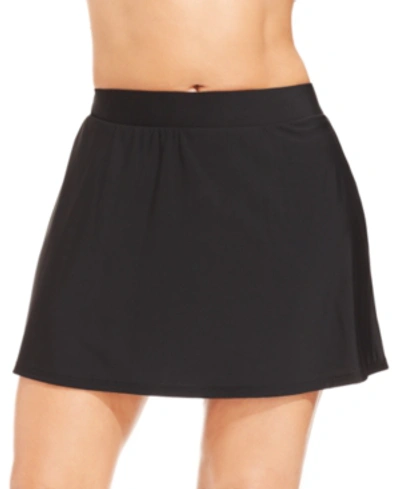 Shop Miraclesuit Plus Size Swim Skirt In Black