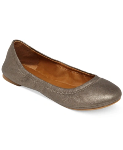 Shop Lucky Brand Emmie Ballet Flats Women's Shoes In Pewter