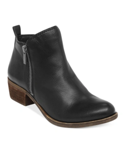 Shop Lucky Brand Women's Basel Leather Booties Women's Shoes In Black