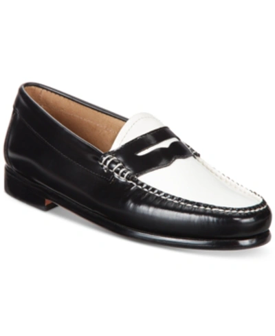 Shop G.h. Bass & Co. Women's Weejuns Whitney Penny Loafers Women's Shoes In Black/white