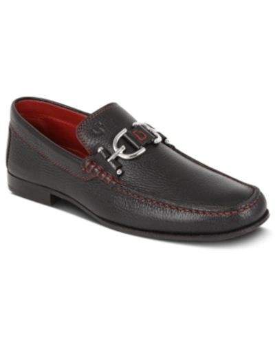 Shop Donald Pliner Dacio Leather Bit Loafer Men's Shoes In Black