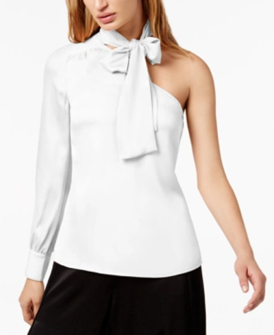 Shop 1.state One-shoulder Tie Blouse In Antique White