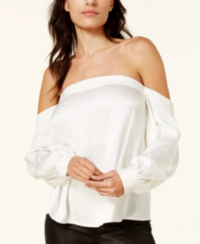 Shop 1.state Off-the-shoulder Puff-sleeve Top In Antique White