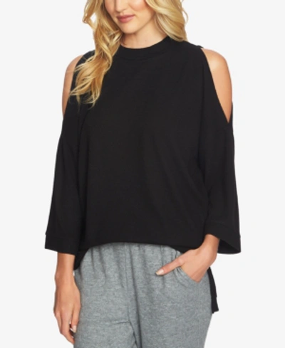 Shop 1.state Cold-shoulder Cozy Tunic In Rich Black