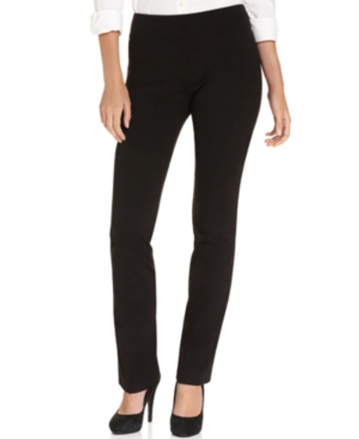 Shop Karen Kane Straight-leg Pull-on Pants In Black