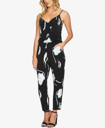 Shop 1.state Printed Wrap-front Jumpsuit In Mint Leaf