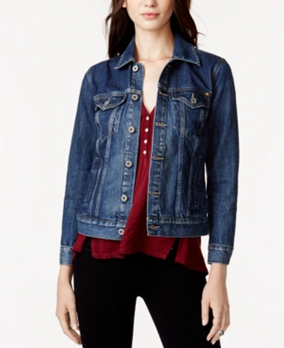 Shop Lucky Brand Cotton Denim Trucker Jacket In Presidio