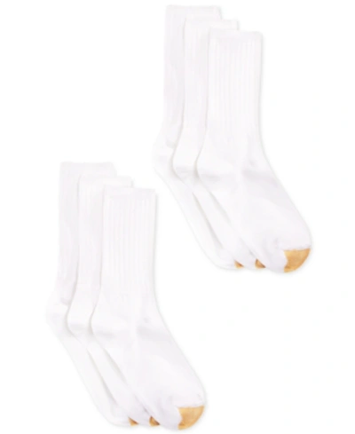 Shop Gold Toe Women's 6-pack Casual Ribbed Crew Socks In White