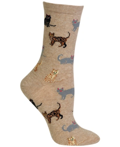 Shop Hot Sox Women's Cats Fashion Crew Socks In Hemp