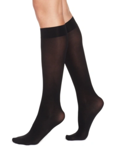 Shop Hue Women's Soft Opaque Knee High Comfort Trouser Socks In Black