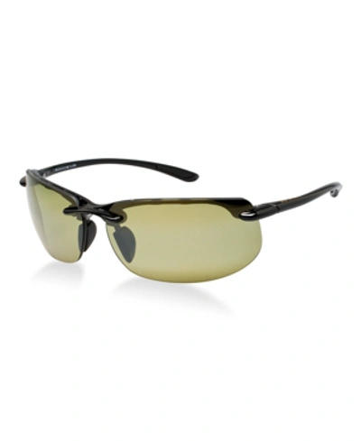 Shop Maui Jim Banyans Polarized Sunglasses, 412 In Black/green