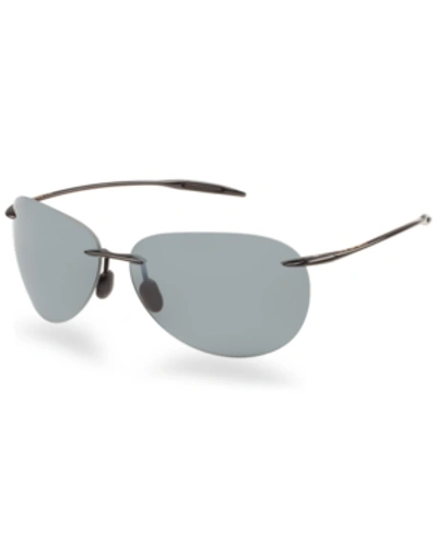 Shop Maui Jim Polarized Sugar Beach Sunglasses, 421 In Black Shiny/grey
