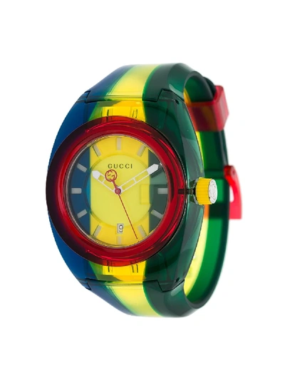 Shop Gucci Striped Watch - Multicolour