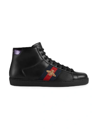 Shop Gucci Ace High-top Sneakers - Black