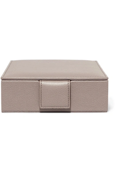 Shop Smythson Textured-leather Jewelry Box In Gray