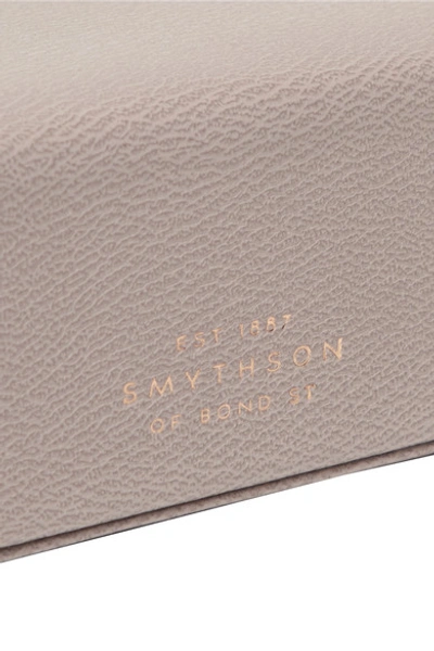 Shop Smythson Textured-leather Jewelry Box In Gray
