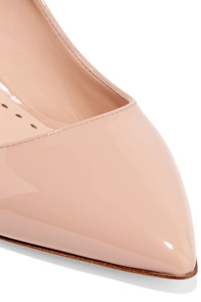 Shop Rupert Sanderson Clava Patent-leather Pumps In Beige