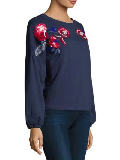 Shop Parker Berniece Embroidered Pullover In Night