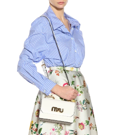 Shop Miu Miu Leather Shoulder Bag In White