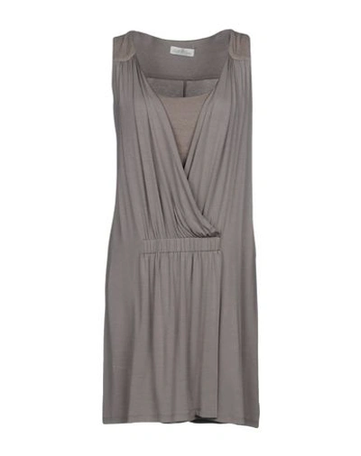 Shop Della Ciana Short Dress In Dove Grey