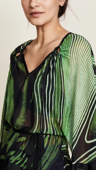 Shop Roberto Cavalli Chihuly Knitted Blouse In Green/black